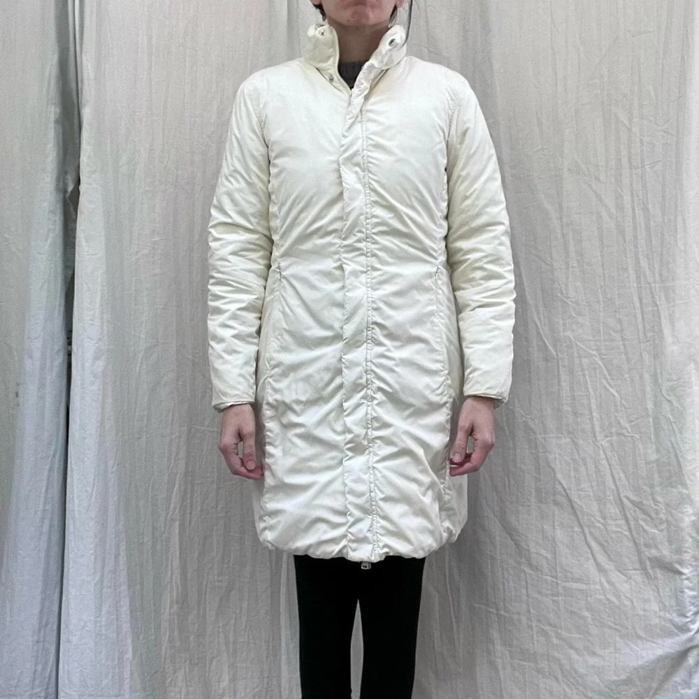 White Reversible Mid Length Puffer Coat Size‎ XS/S